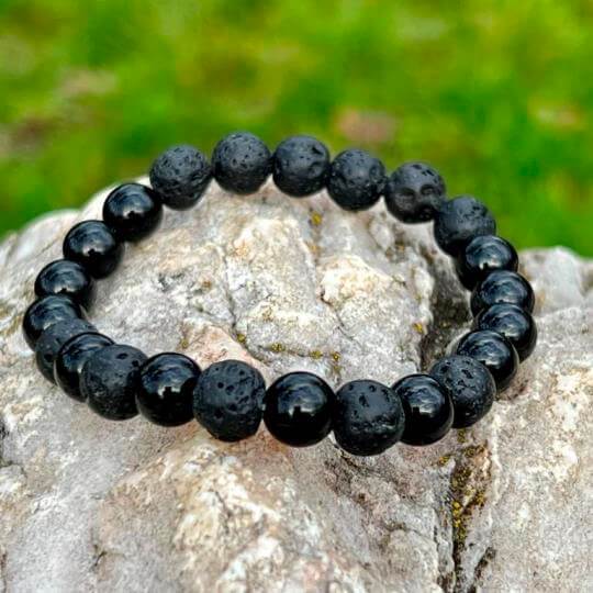 Minerální náramek onyx, lávový kámen - CHARAKTER